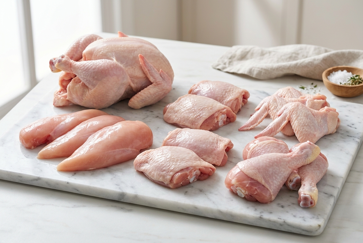 Ayam segar dan potongan premium — produk PD. CARI AYAM INDO